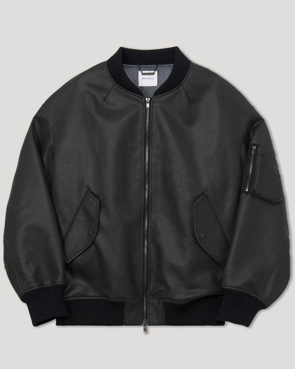 アーカイブ 牛革 レザー MA-1 系 短丈 ボンバージャケット ノームコア Vegan Leather MA-1/Audace – TRENTE ET UN